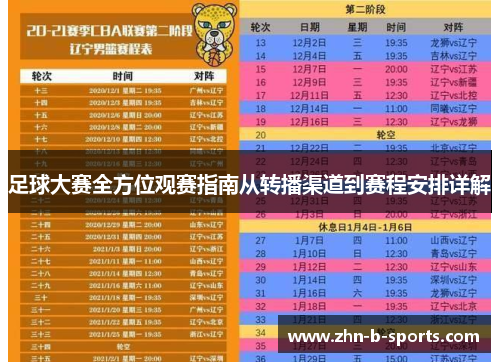 足球大赛全方位观赛指南从转播渠道到赛程安排详解